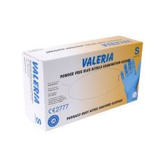 VALERİA Nitril Pudrasız Muayene Eldiveni 100'lü Mavi S